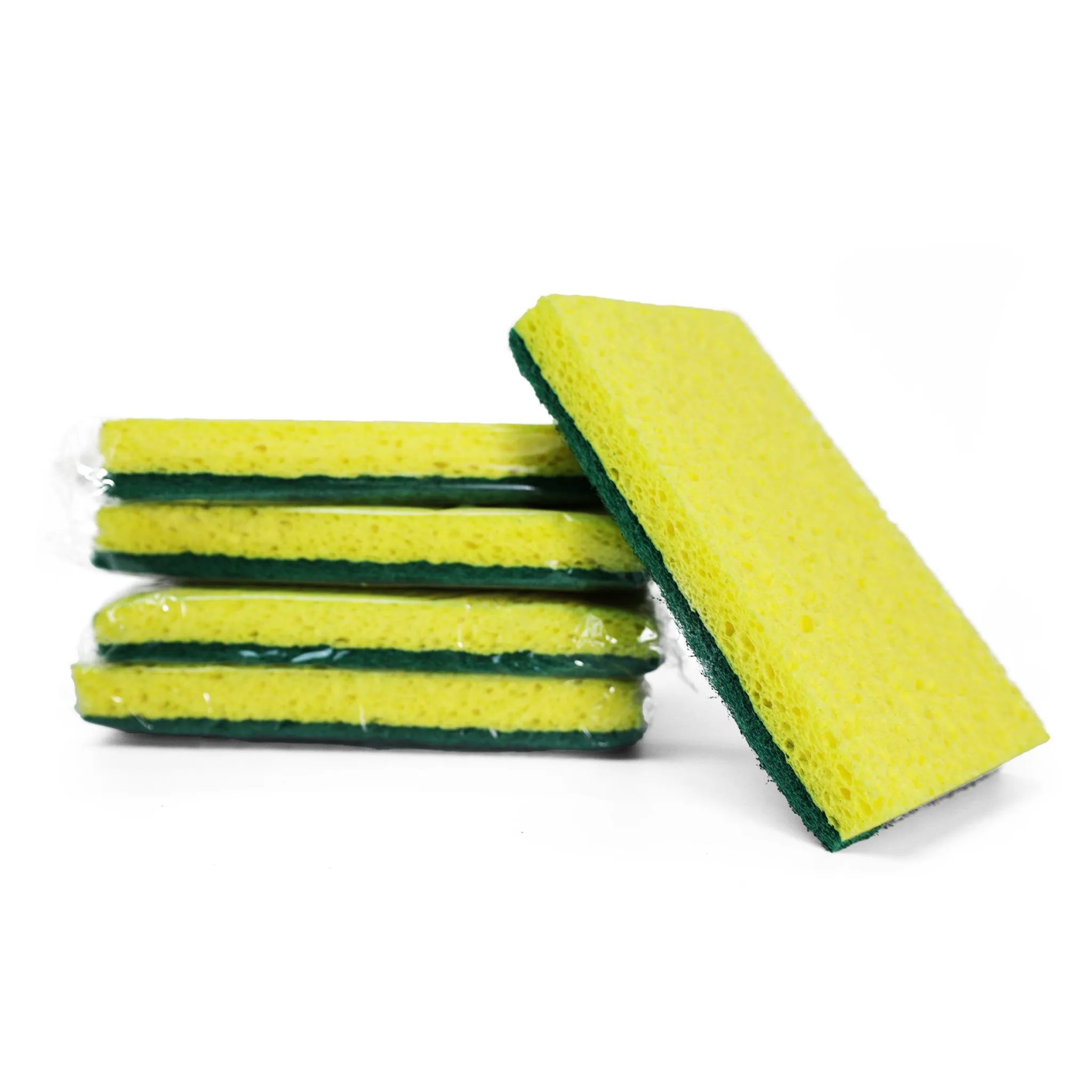 Cellulose Sponge W/ Green Scrub Pad  (5pk)