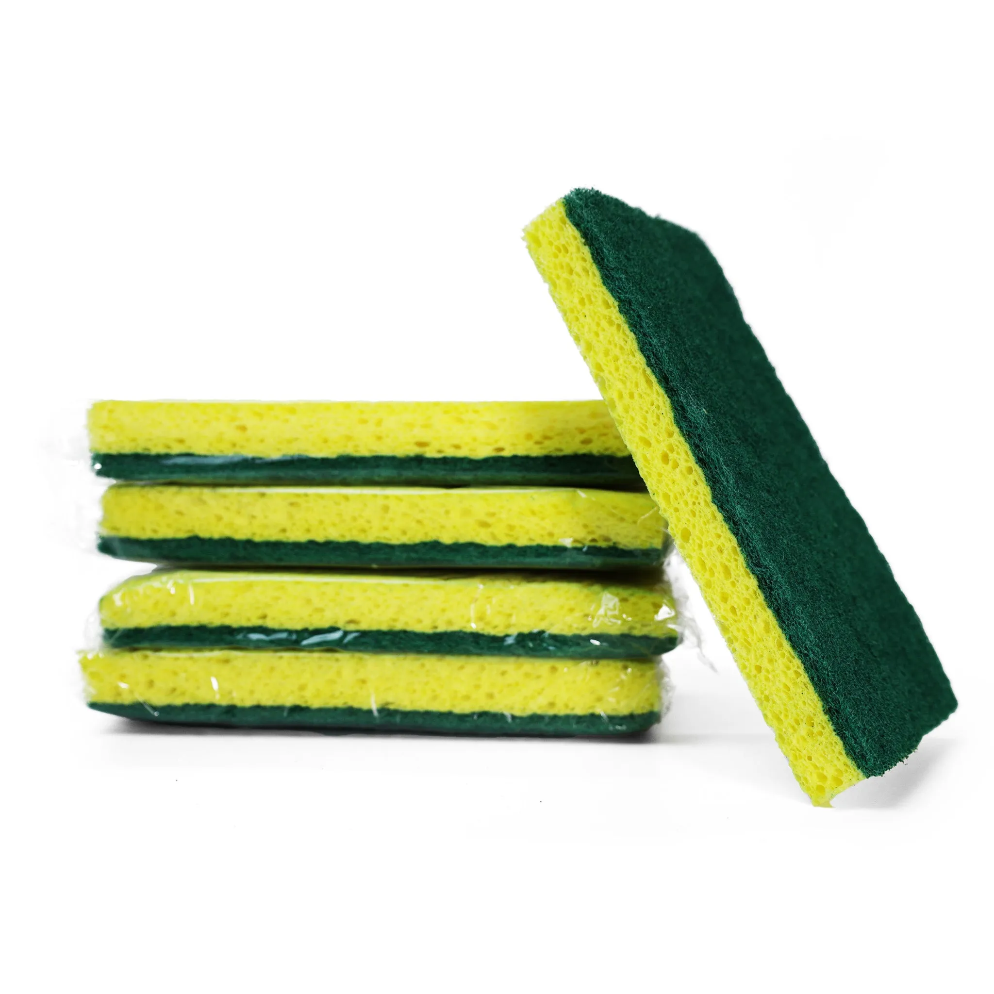 Cellulose Sponge W/ Green Scrub Pad  (5pk)