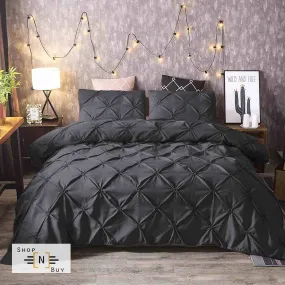 Charcoal Grey Pintucks Duvet Set - 8 Pieces