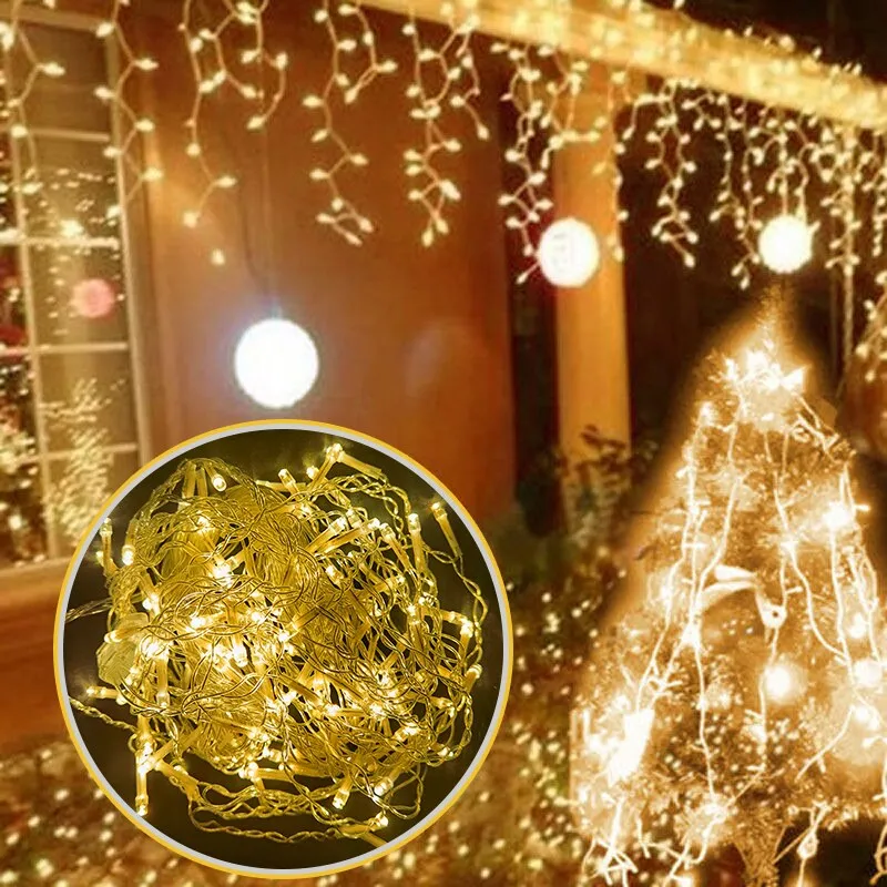 Christmas lights Curtain String Light Waterfall Outdoor Decoration 5M Droop 0.4-0.6m Fairy Led Lights for Garden Party Holiday