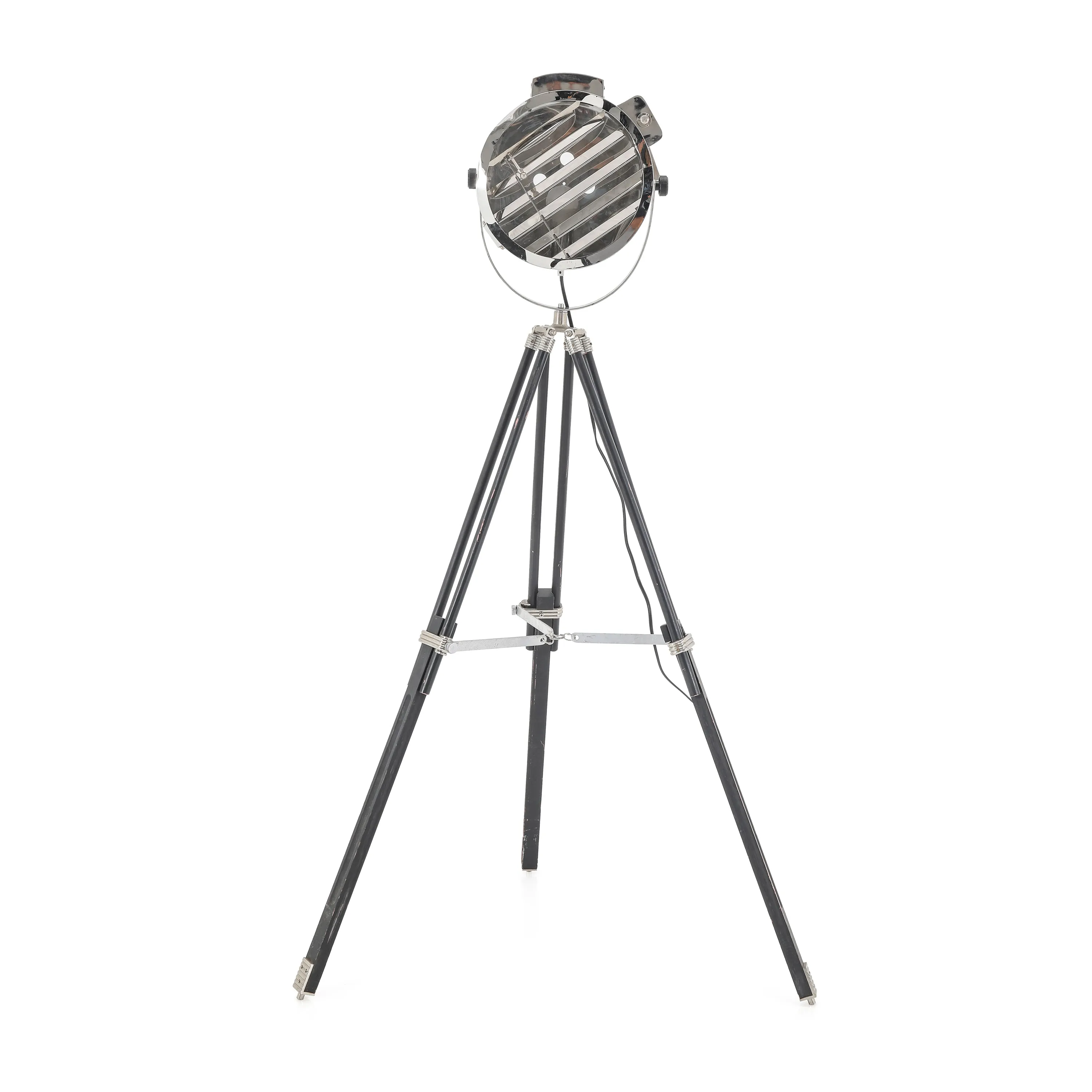 Chrome Slatted Spotlight Floor Lamp