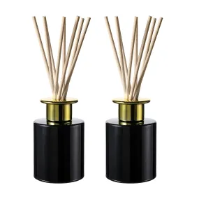 Clear Glass Diffuser Bottles | Natural Reed Sticks | Diffuser Bottles For Home | Black