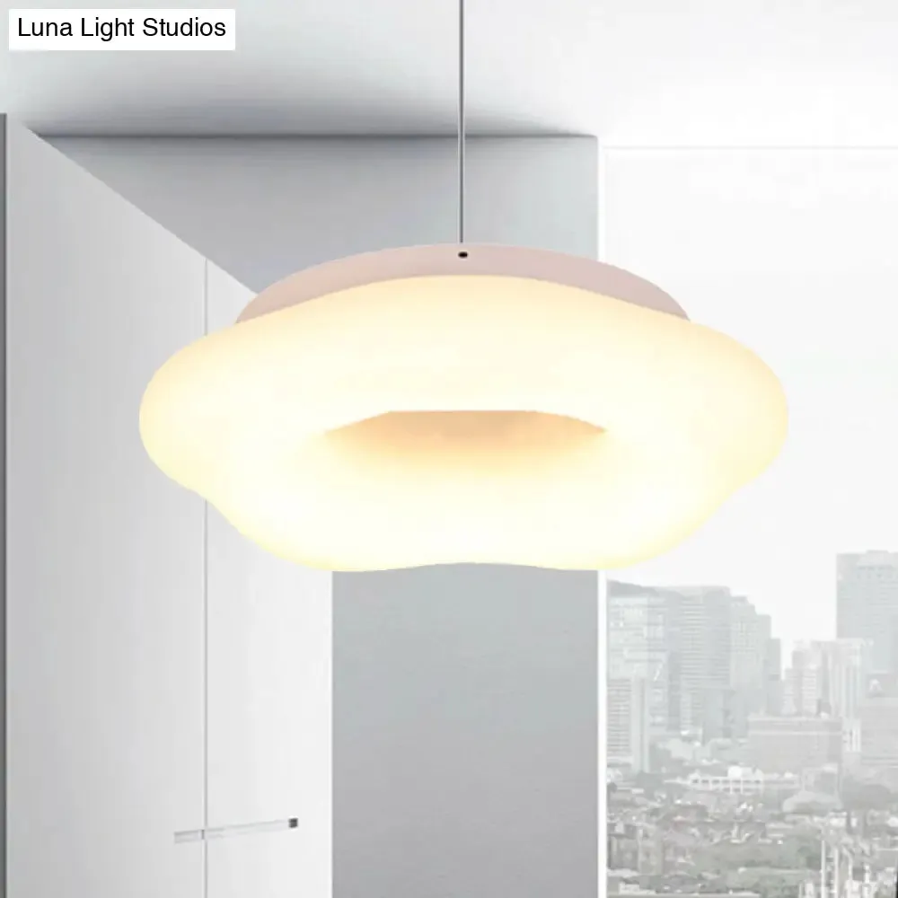 Cloud Drop Acrylic LED Pendant Ceiling Light for Living Room - 18"/21.5" Wide, White