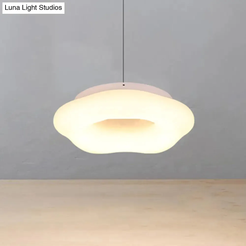 Cloud Drop Acrylic LED Pendant Ceiling Light for Living Room - 18"/21.5" Wide, White