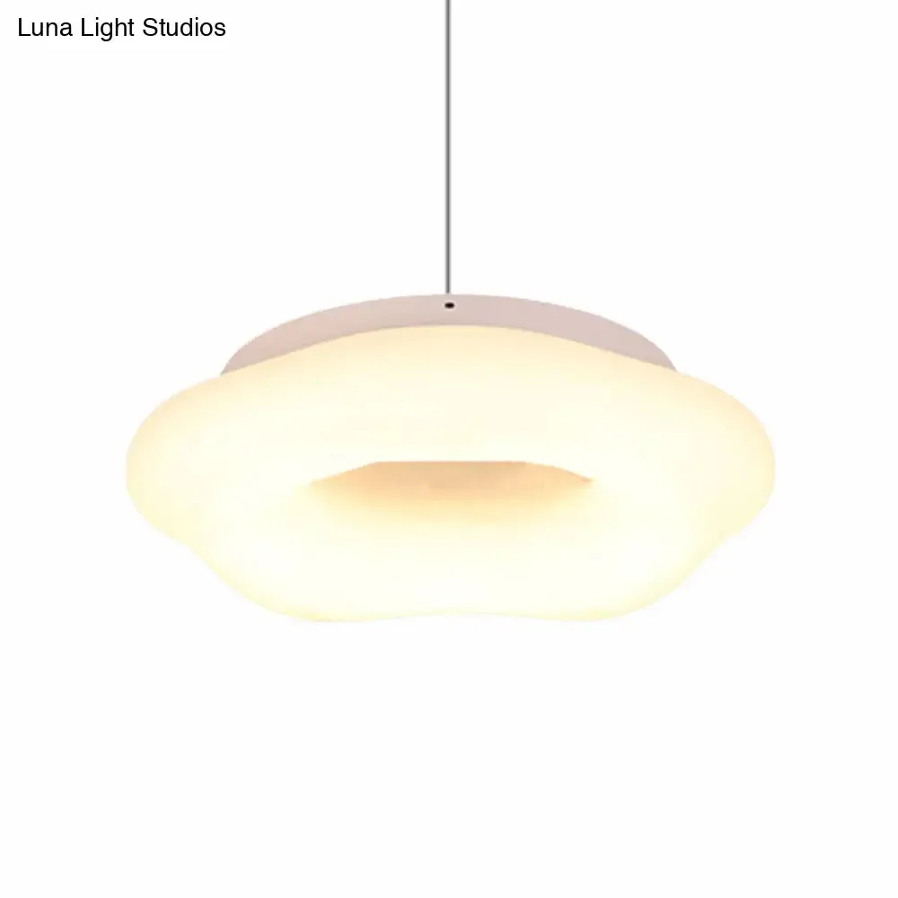 Cloud Drop Acrylic LED Pendant Ceiling Light for Living Room - 18"/21.5" Wide, White