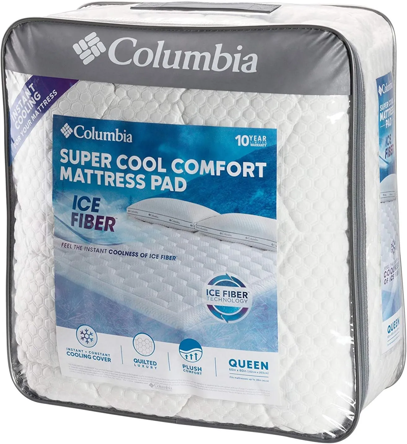 COLUMBIA - Quilted Ice Fiber Cooling Mattress Pad