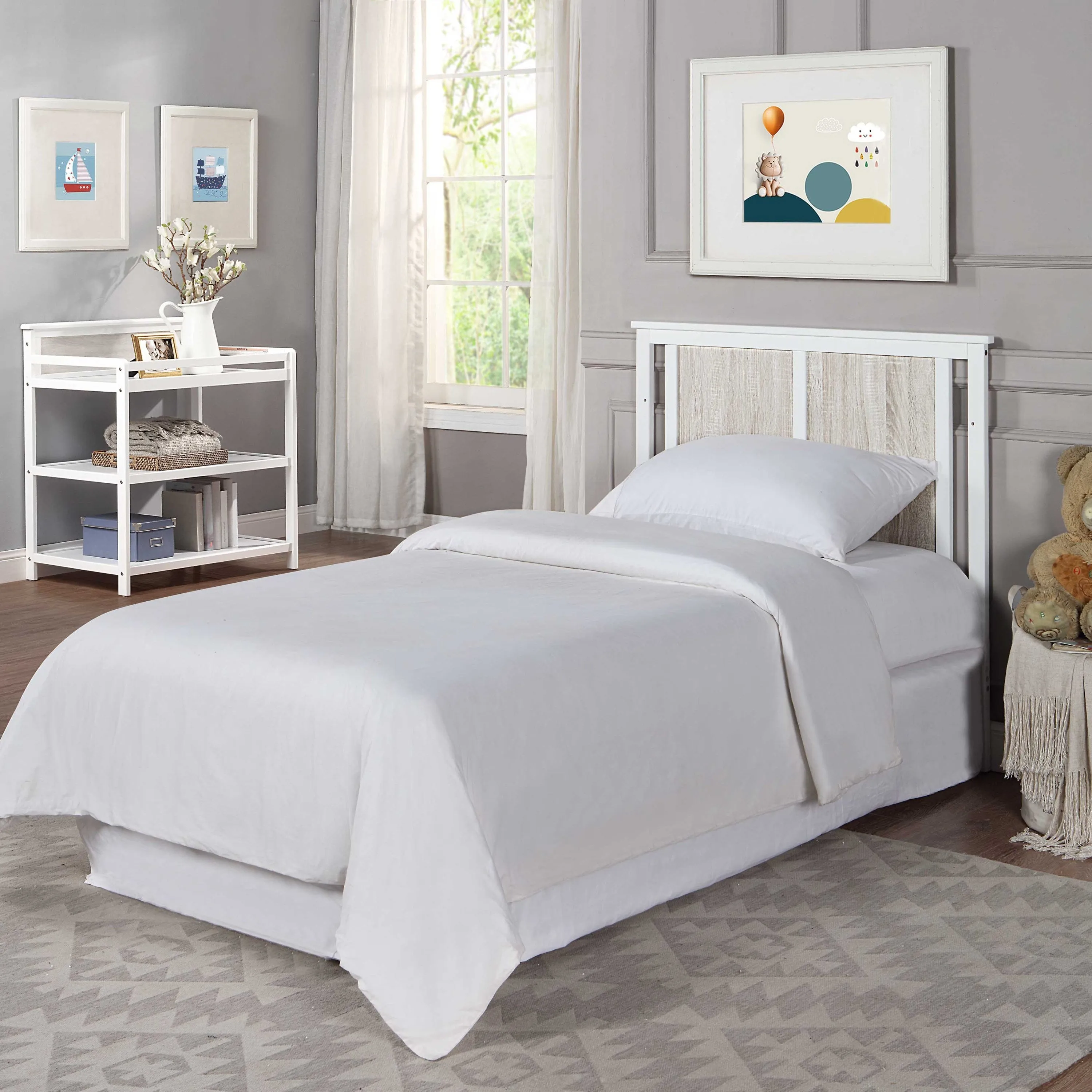 Connelly Mini Crib With Mattress Pad White/Rockport Gray