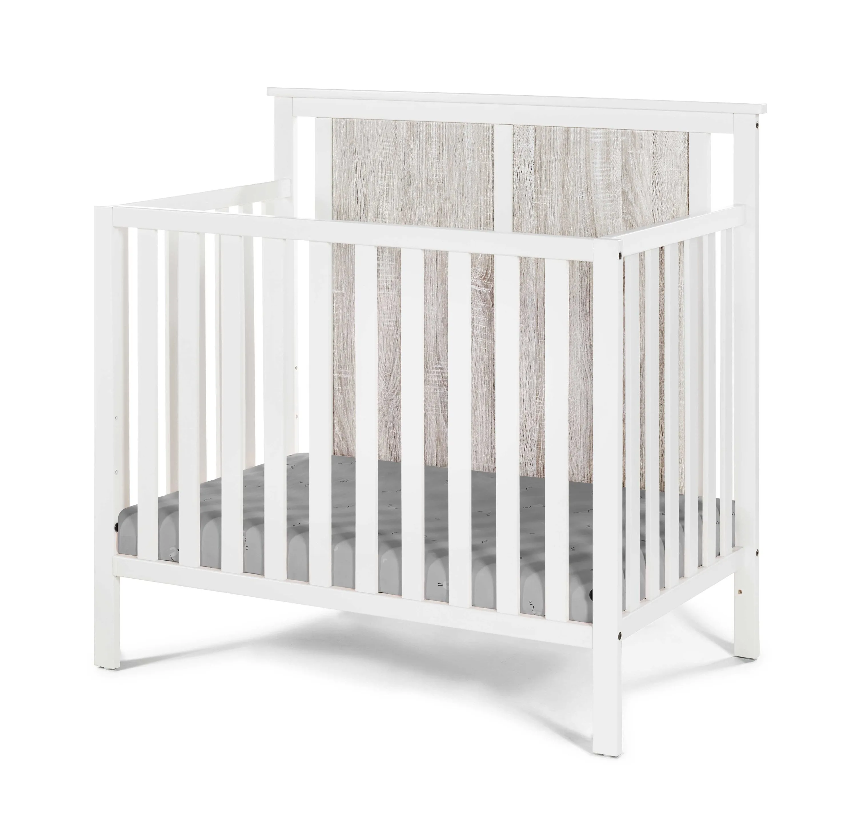 Connelly Mini Crib With Mattress Pad White/Rockport Gray