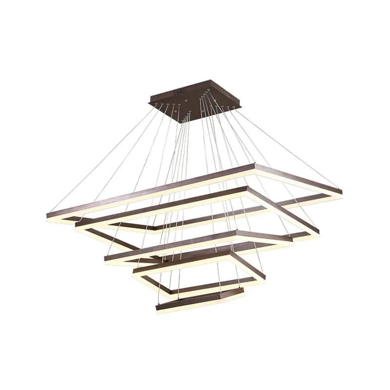 Contemporary Acrylic LED Pendant Coffee Chandelier Lamp - 3/4/5 Tiers