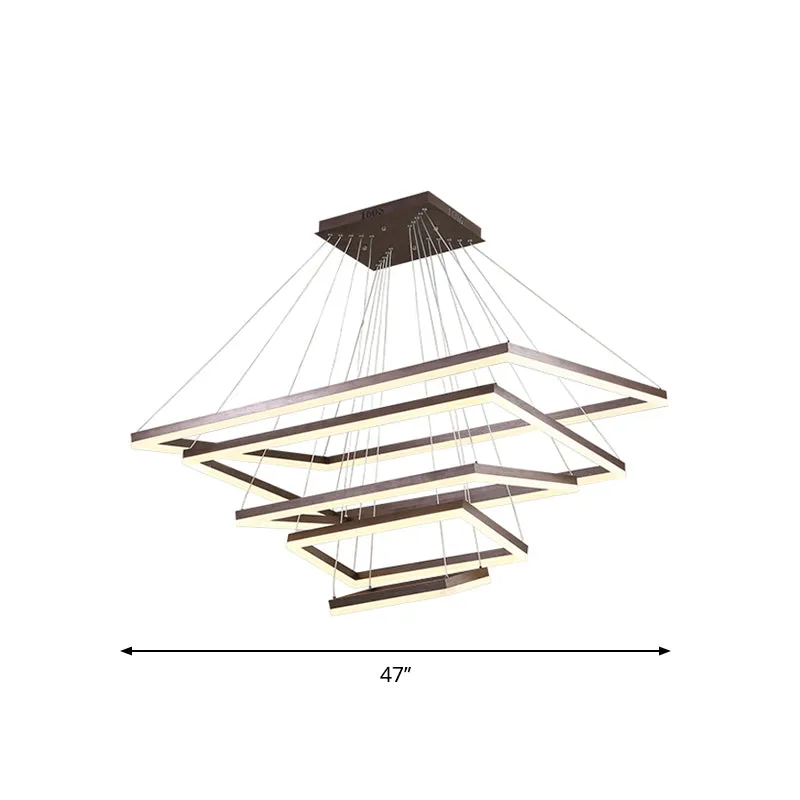 Contemporary Acrylic LED Pendant Coffee Chandelier Lamp - 3/4/5 Tiers