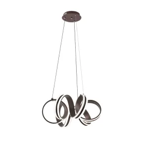 Contemporary Brown LED Chandelier: Seamless Whirl Ceiling Light with Acrylic Hangings in Warm/White