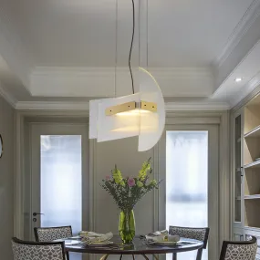 Contemporary Gold Geometric Chandelier: LED Hanging Light for Dining Room