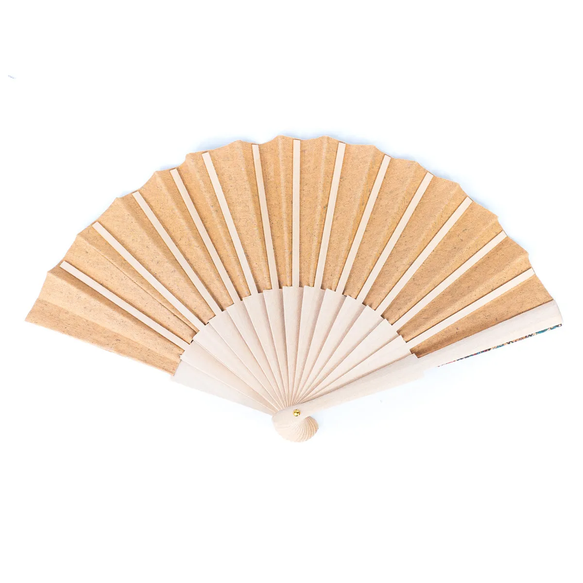 Cork Antique Wooden Folding Hand Fan L-075-12（12units）