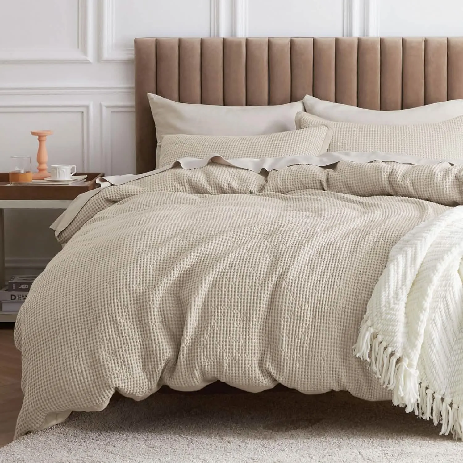 Cotton Waffle Weave Duvet Cover Set