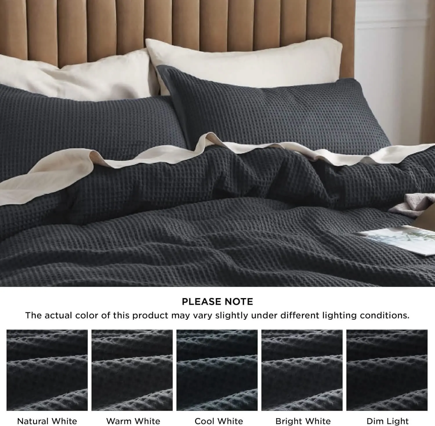 Cotton Waffle Weave Duvet Cover Set