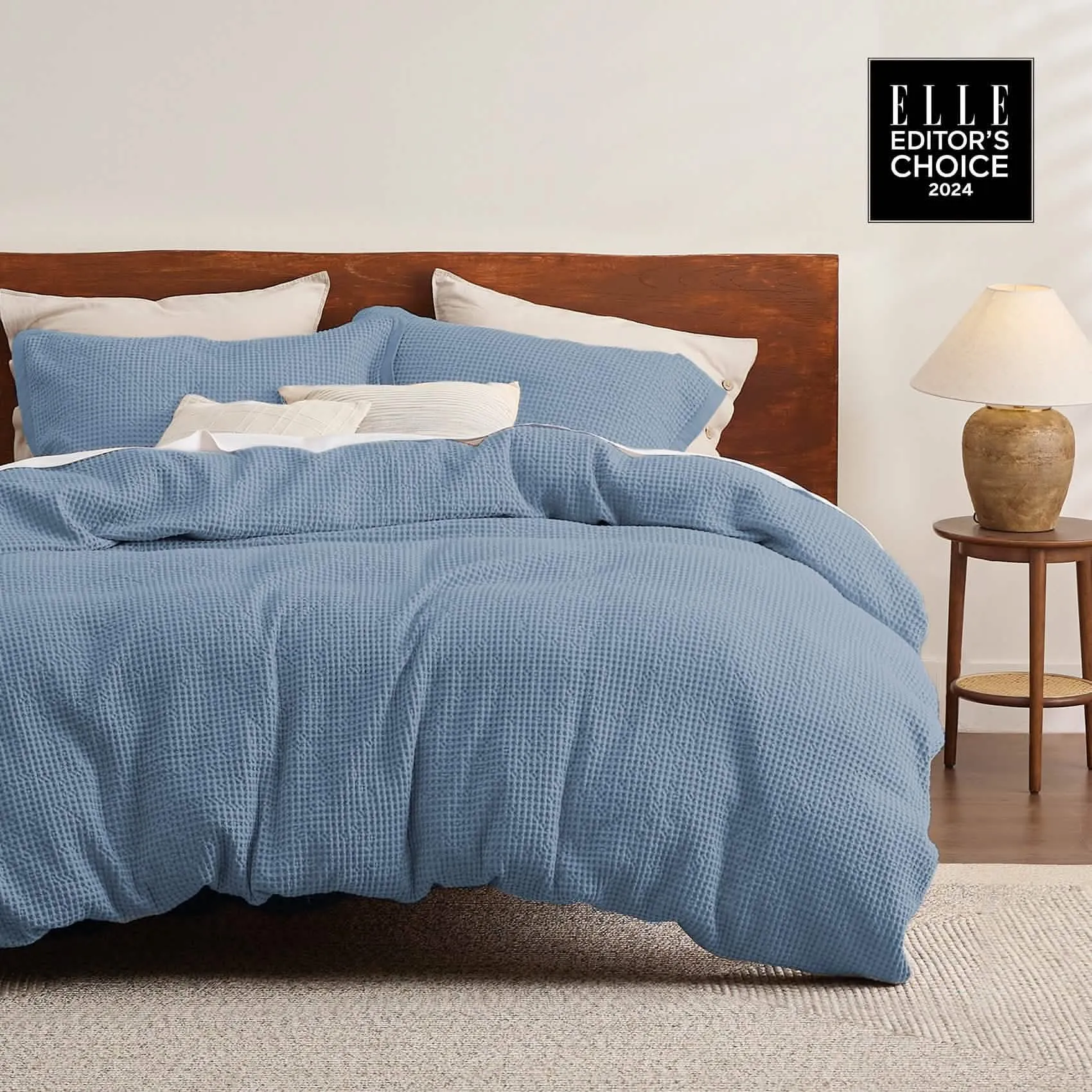 Cotton Waffle Weave Duvet Cover Set