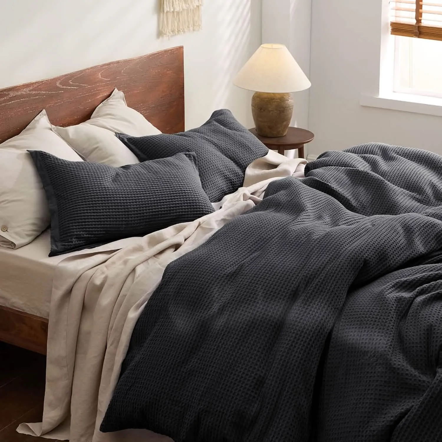 Cotton Waffle Weave Duvet Cover Set