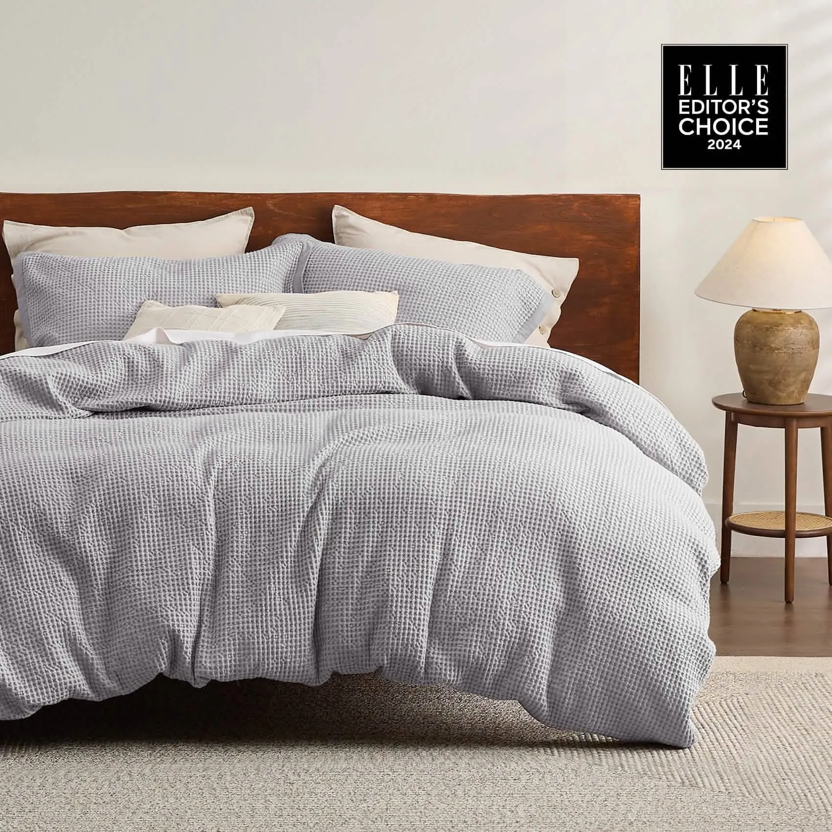 Cotton Waffle Weave Duvet Cover Set