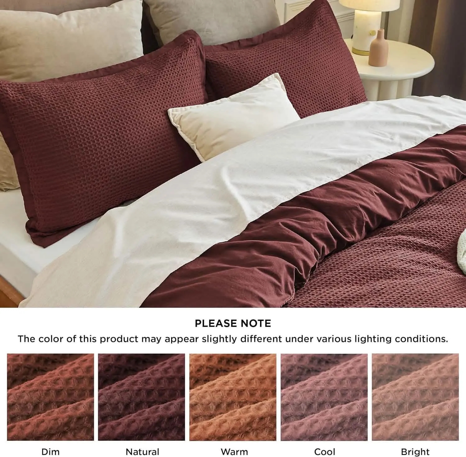 Cotton Waffle Weave Duvet Cover Set