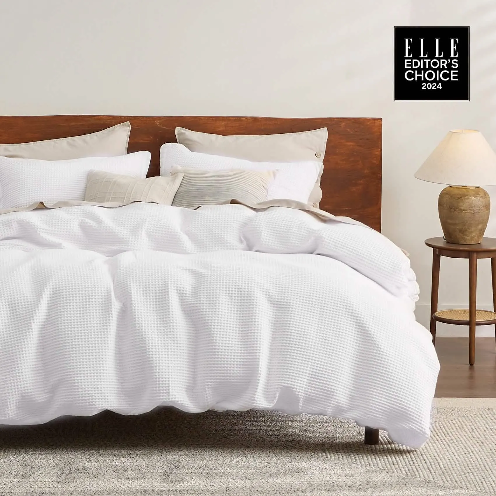 Cotton Waffle Weave Duvet Cover Set