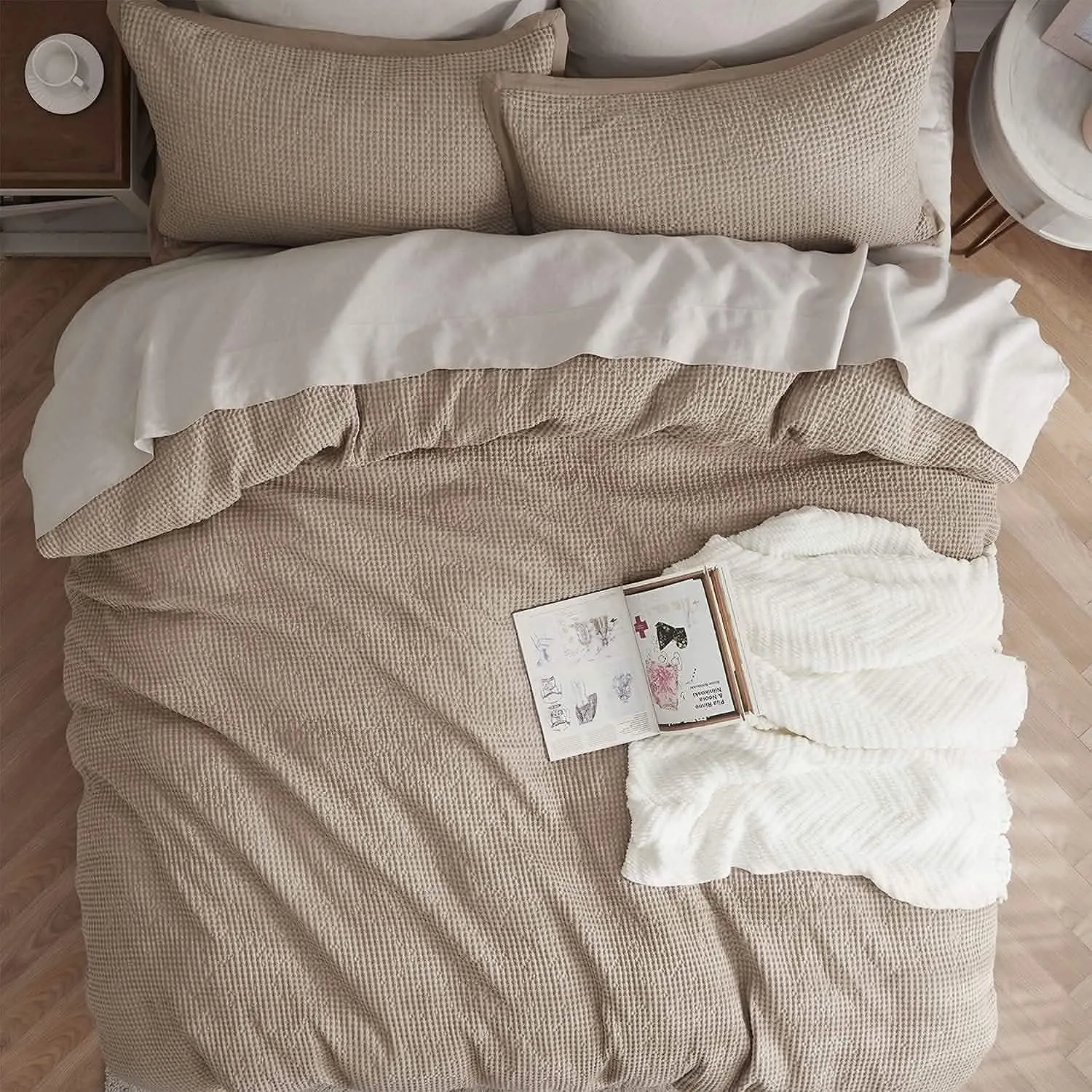 Cotton Waffle Weave Duvet Cover Set