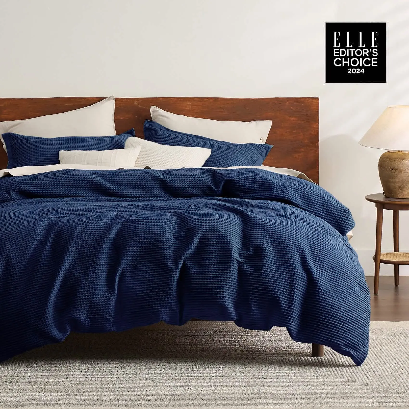 Cotton Waffle Weave Duvet Cover Set