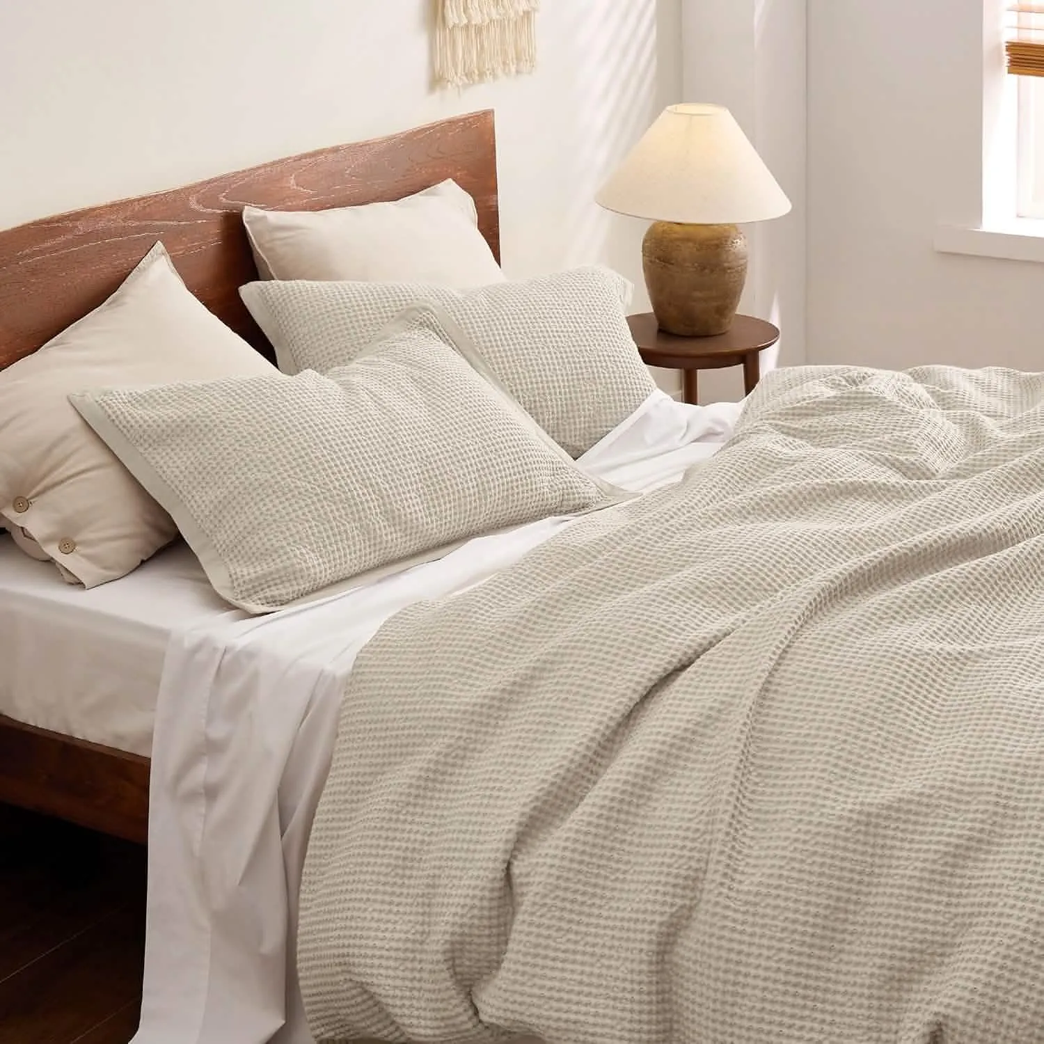 Cotton Waffle Weave Duvet Cover Set