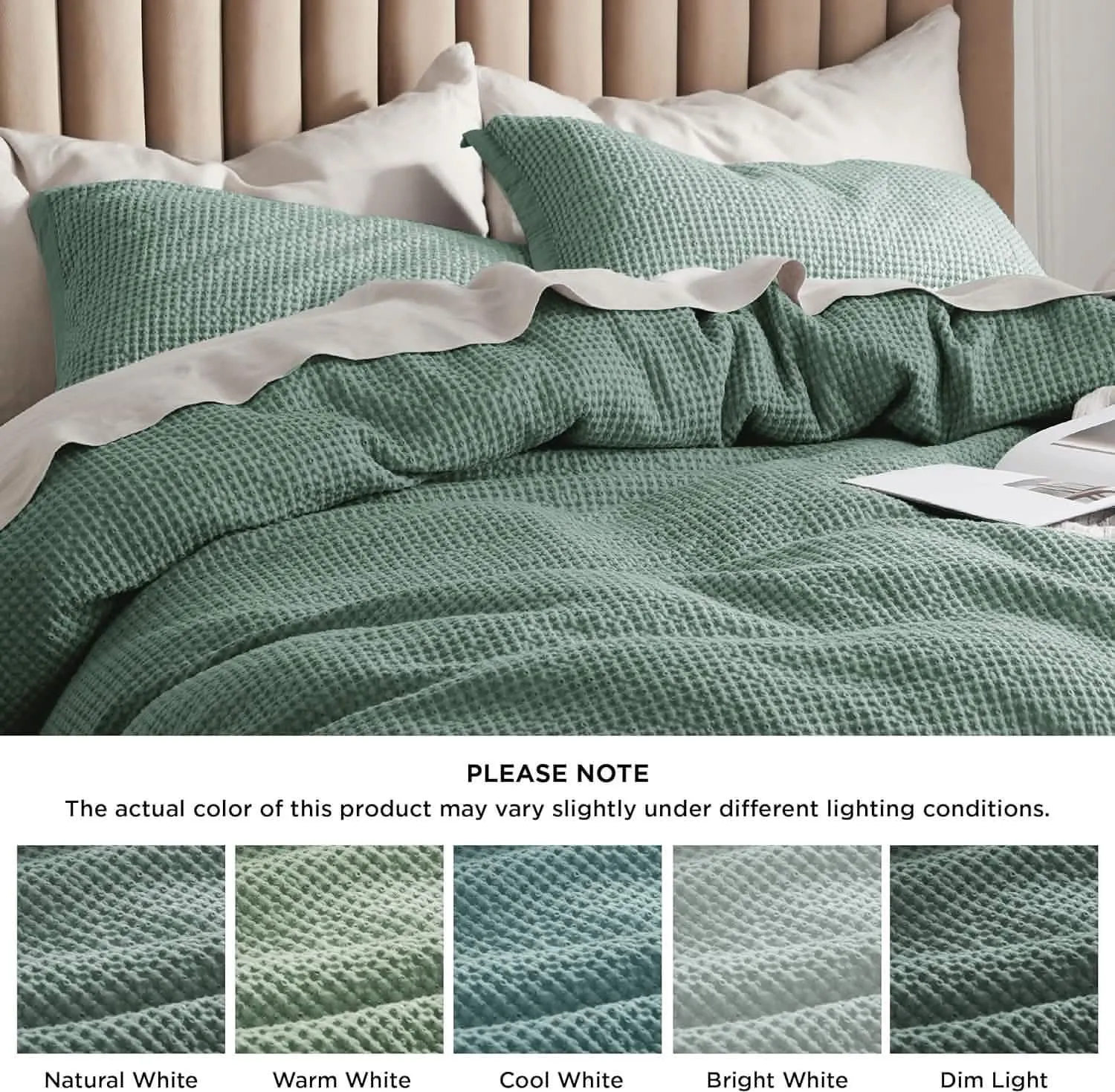 Cotton Waffle Weave Duvet Cover Set