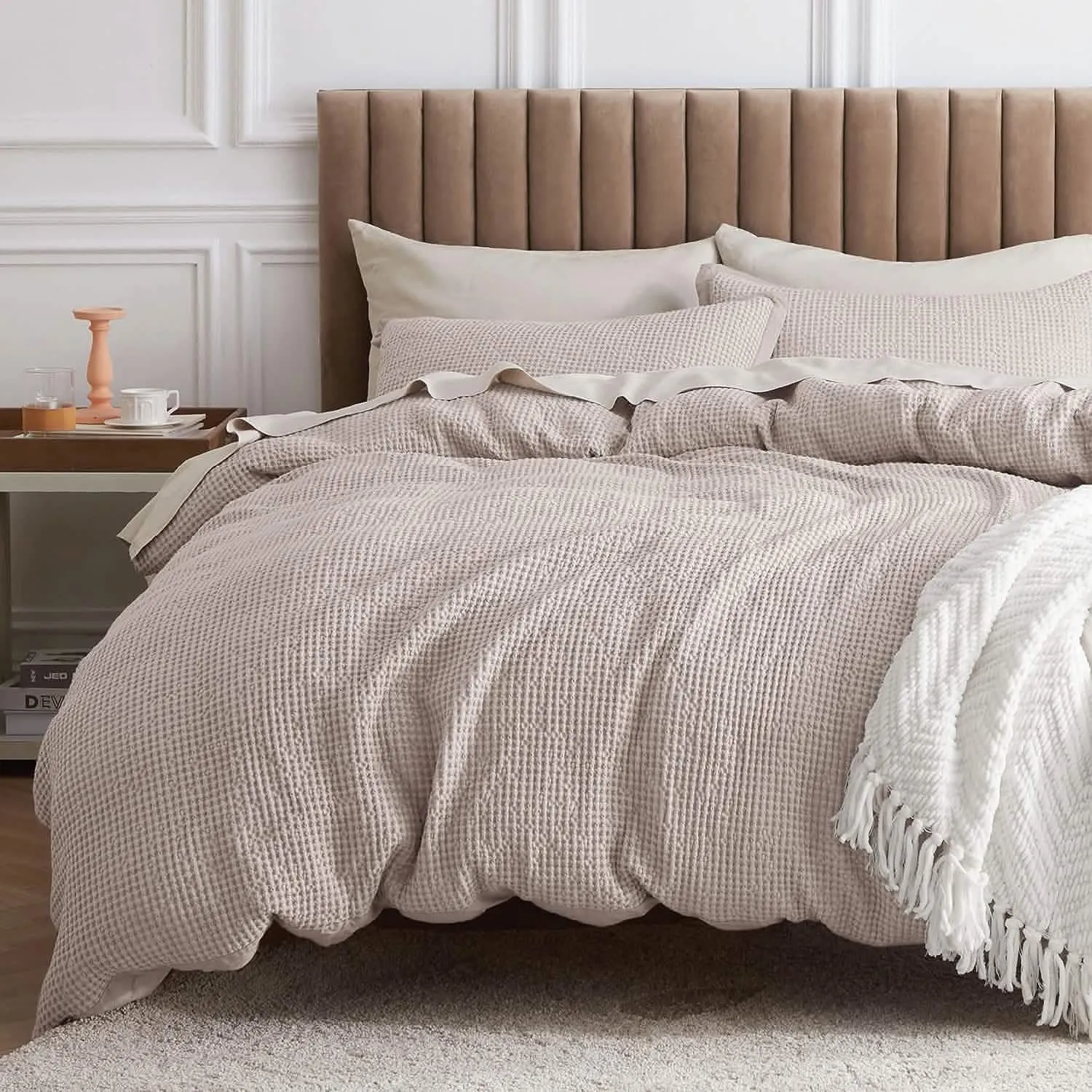 Cotton Waffle Weave Duvet Cover Set