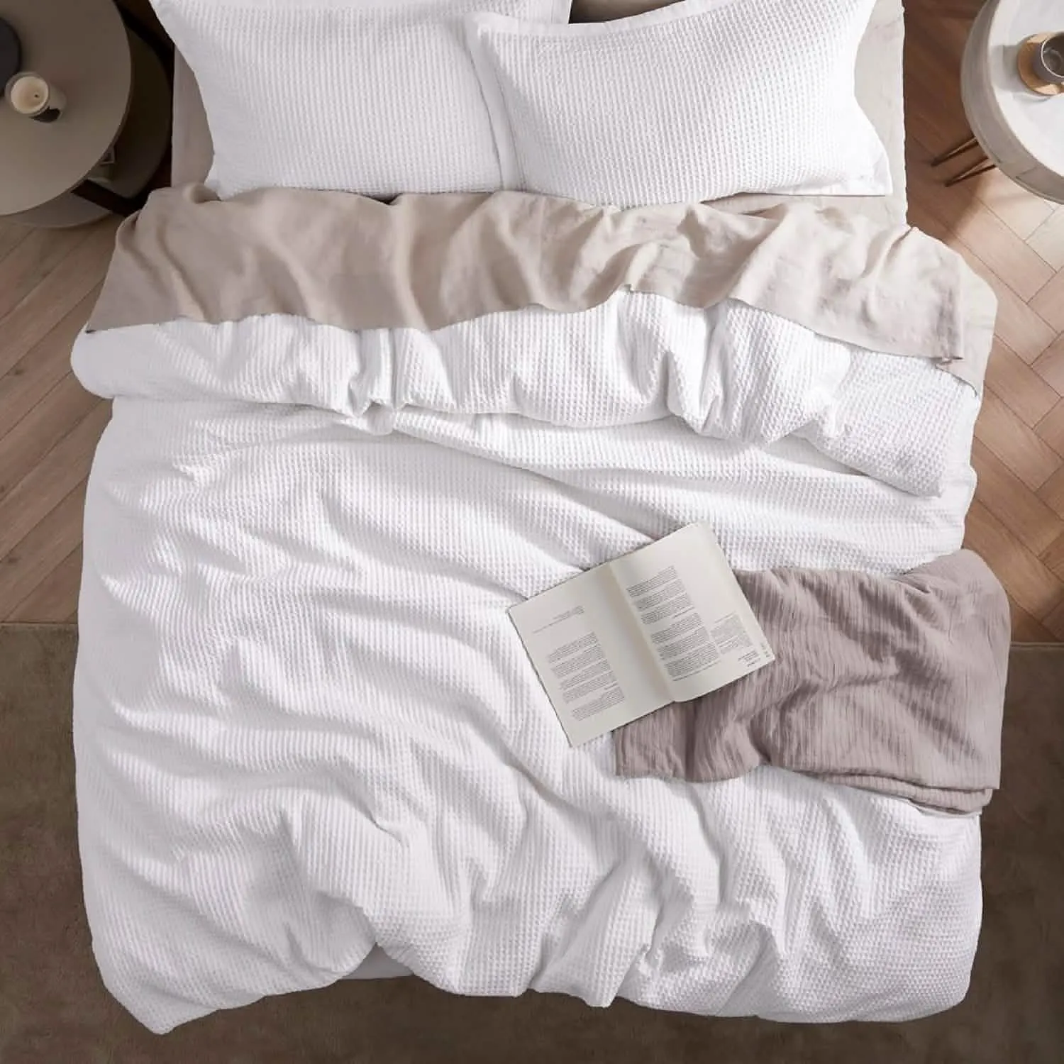 Cotton Waffle Weave Duvet Cover Set