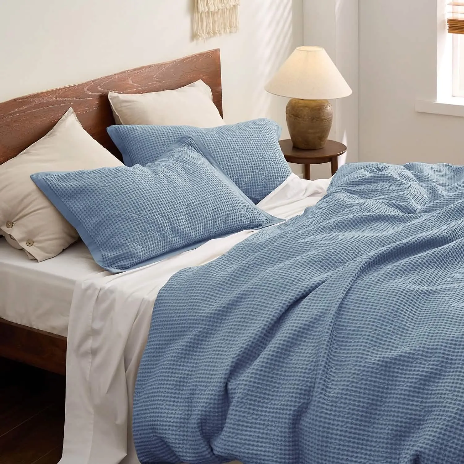 Cotton Waffle Weave Duvet Cover Set