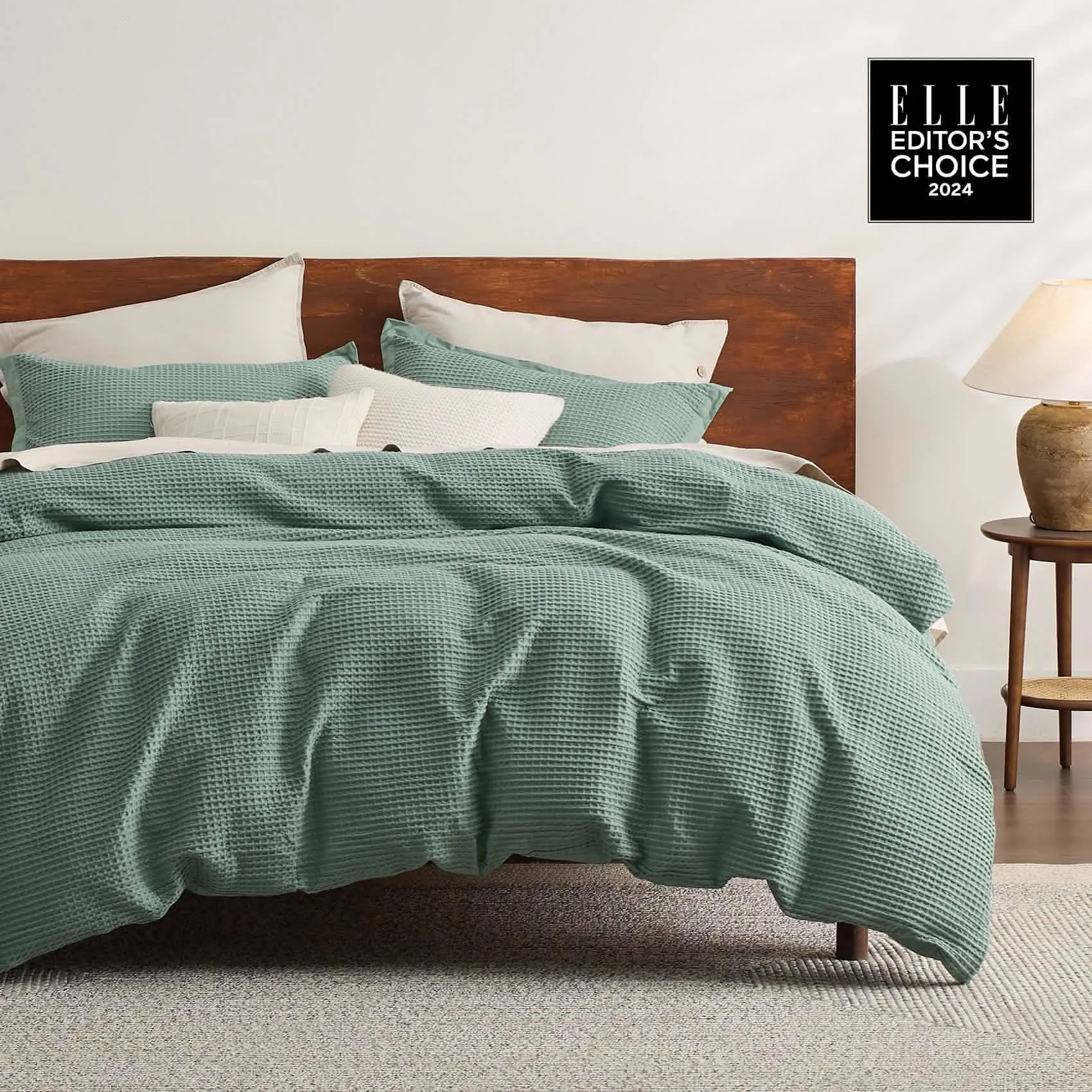 Cotton Waffle Weave Duvet Cover Set