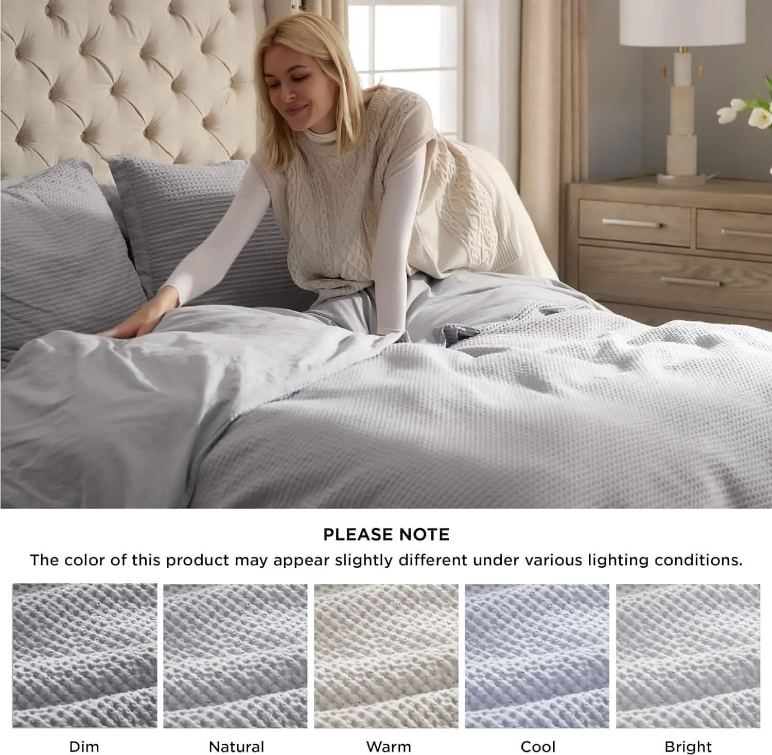 Cotton Waffle Weave Duvet Cover Set