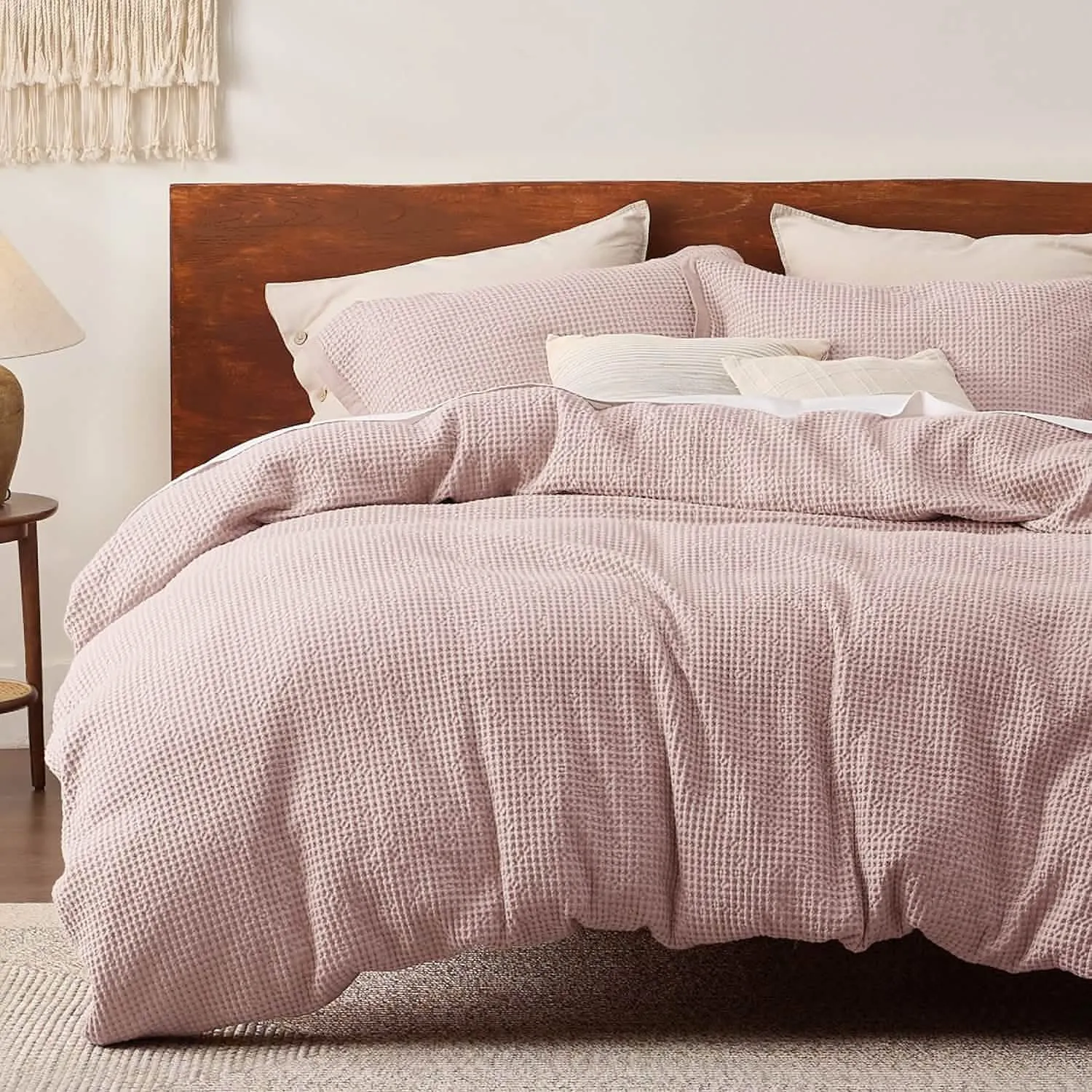 Cotton Waffle Weave Duvet Cover Set