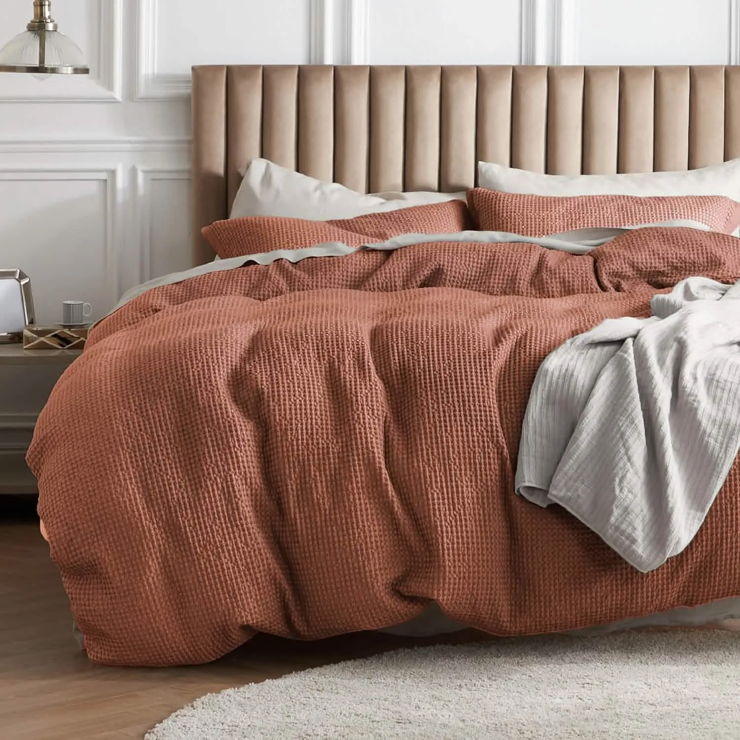 Cotton Waffle Weave Duvet Cover Set