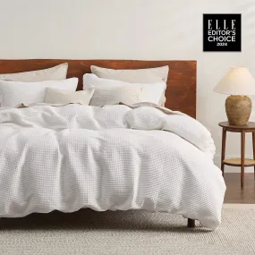 Cotton Waffle Weave Duvet Cover Set