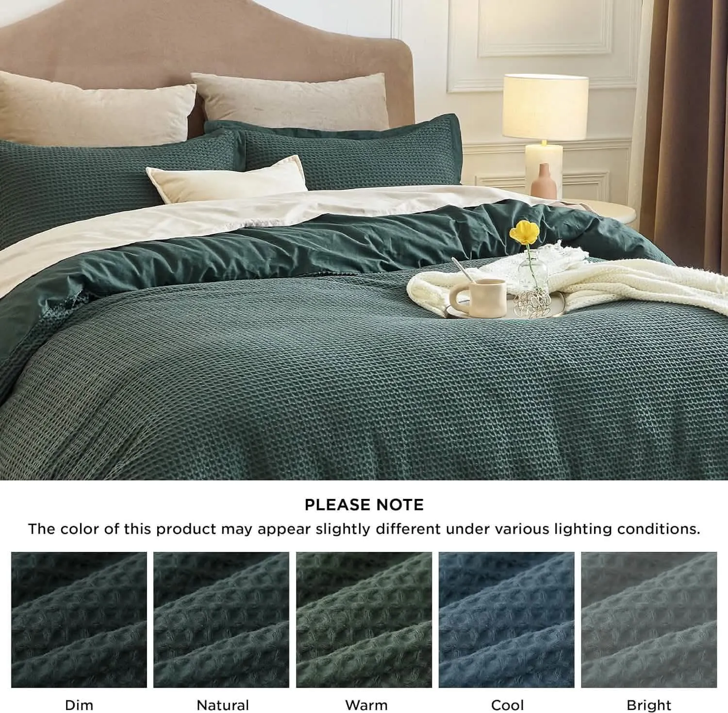 Cotton Waffle Weave Duvet Cover Set