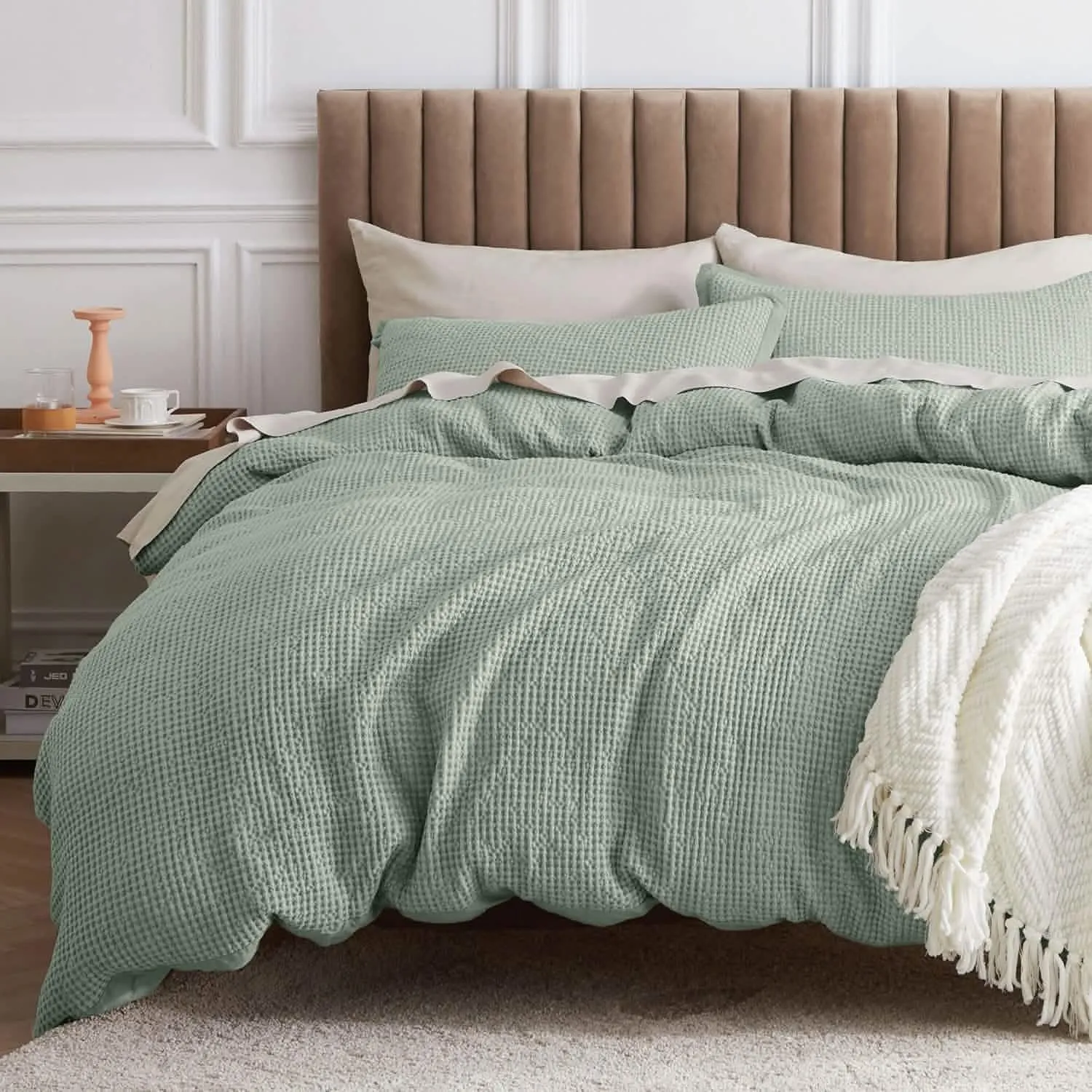 Cotton Waffle Weave Duvet Cover Set