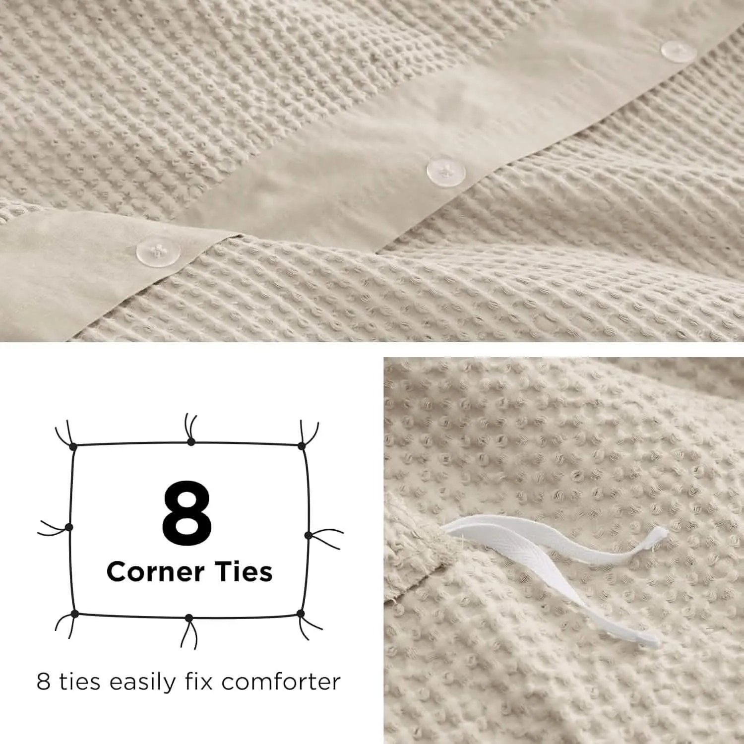 Cotton Waffle Weave Duvet Cover Set