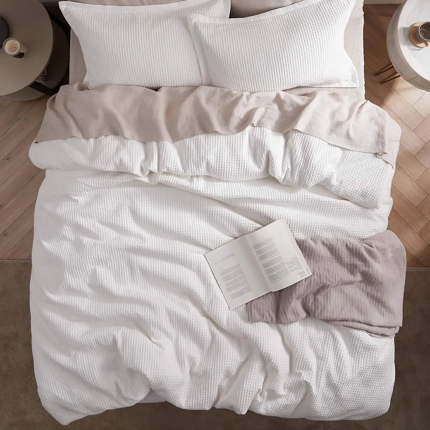 Cotton Waffle Weave Duvet Cover Set