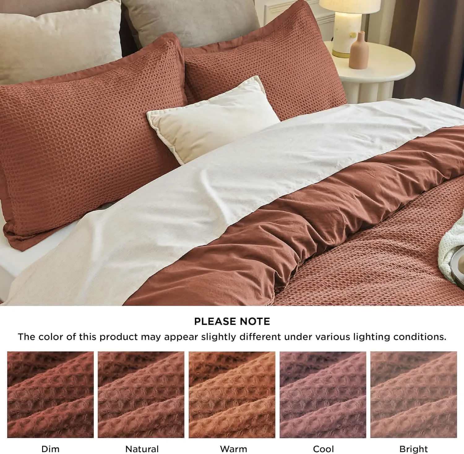 Cotton Waffle Weave Duvet Cover Set