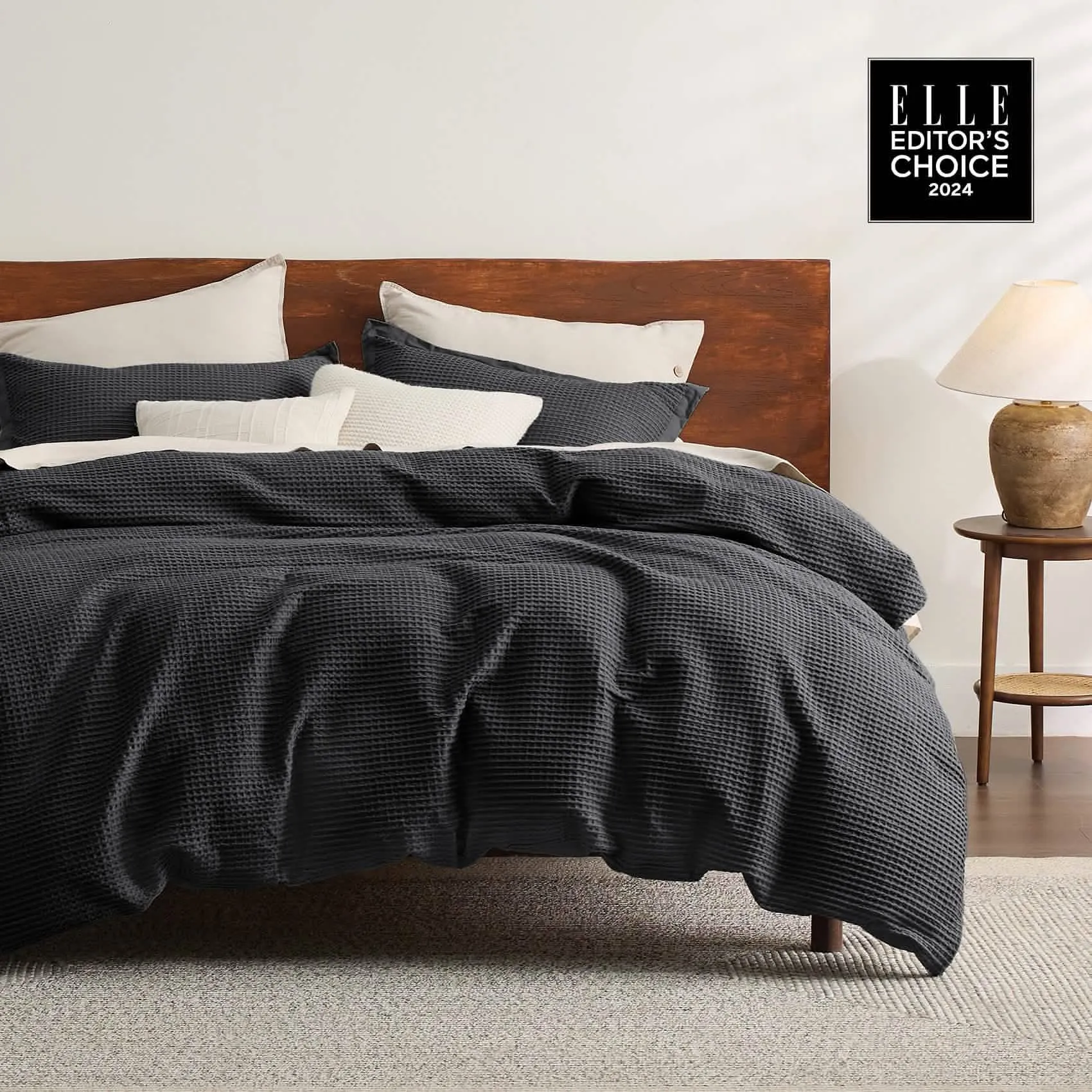 Cotton Waffle Weave Duvet Cover Set