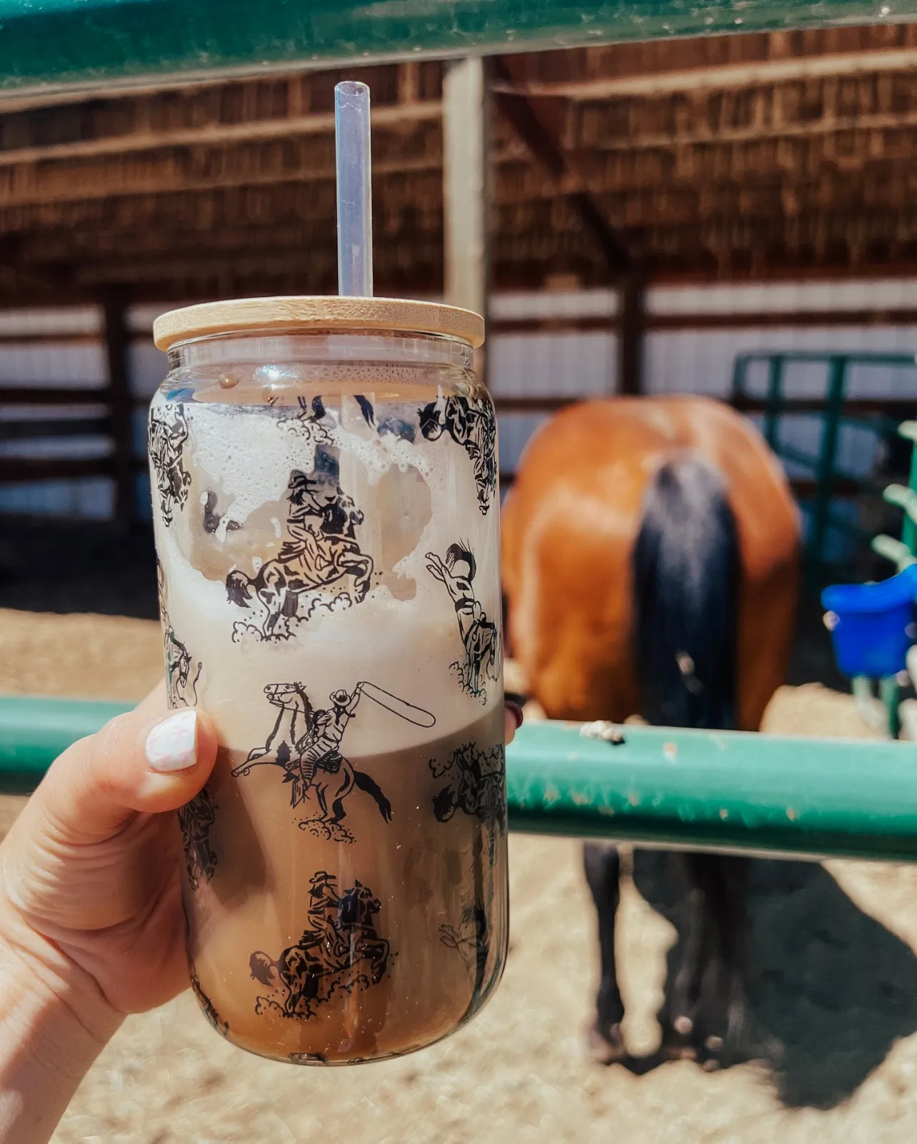 Cowgirl Glass Cup