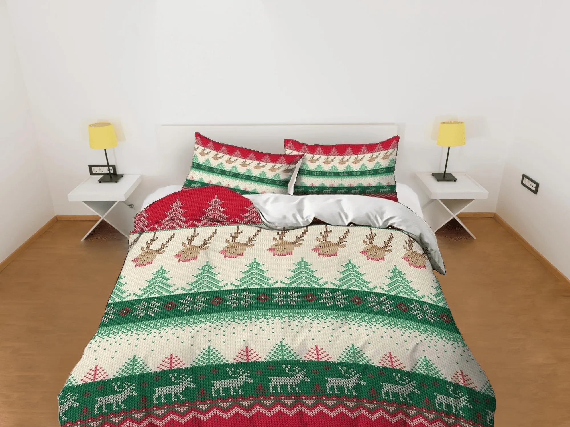 Cross Stitch Pattern Christmas bedding & pillowcase holiday gift duvet cover king queen full twin toddler bedding baby Christmas farmhouse