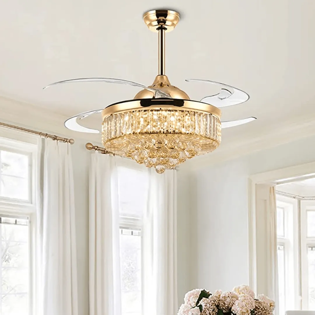 Crystal Chandelier Ceiling Fan with Remote Control