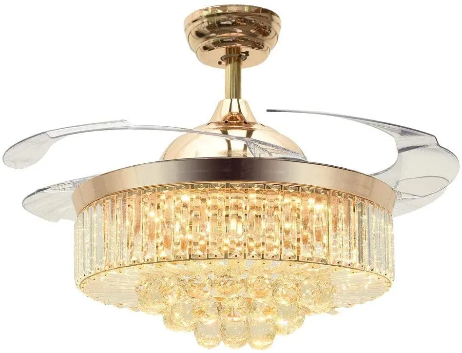 Crystal Chandelier Ceiling Fan with Remote Control