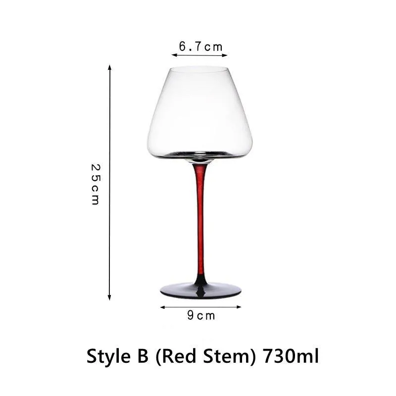 Crystal Glass Red Stem Burgundy Glasses