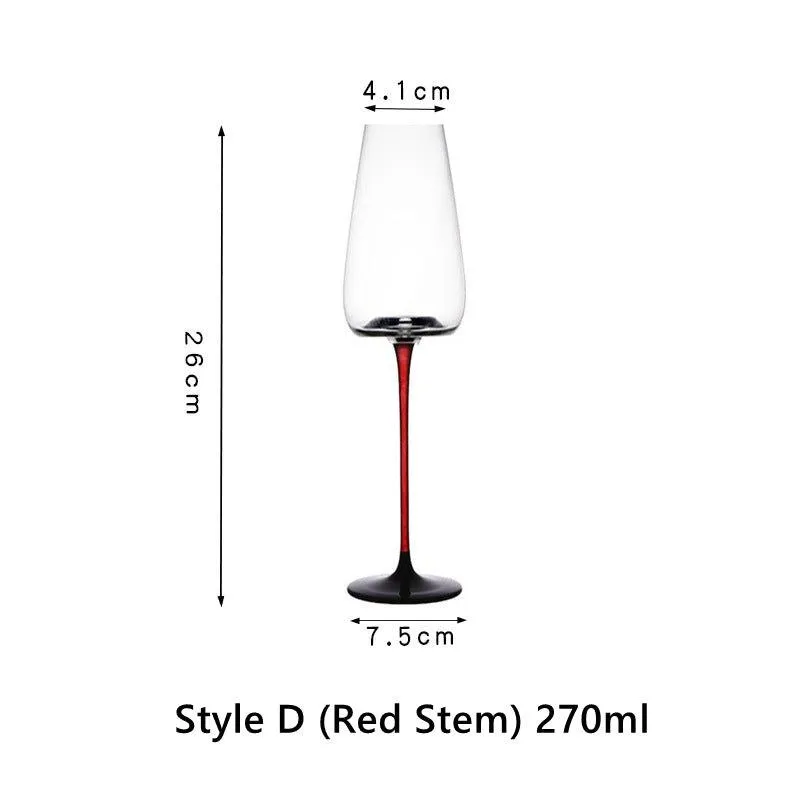 Crystal Glass Red Stem Burgundy Glasses