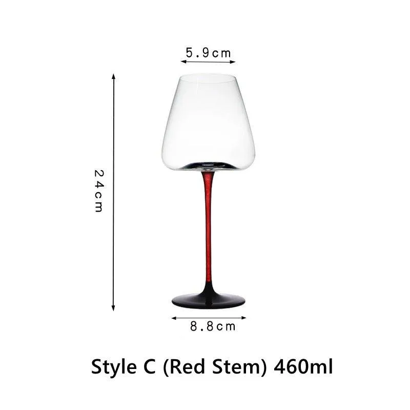 Crystal Glass Red Stem Burgundy Glasses