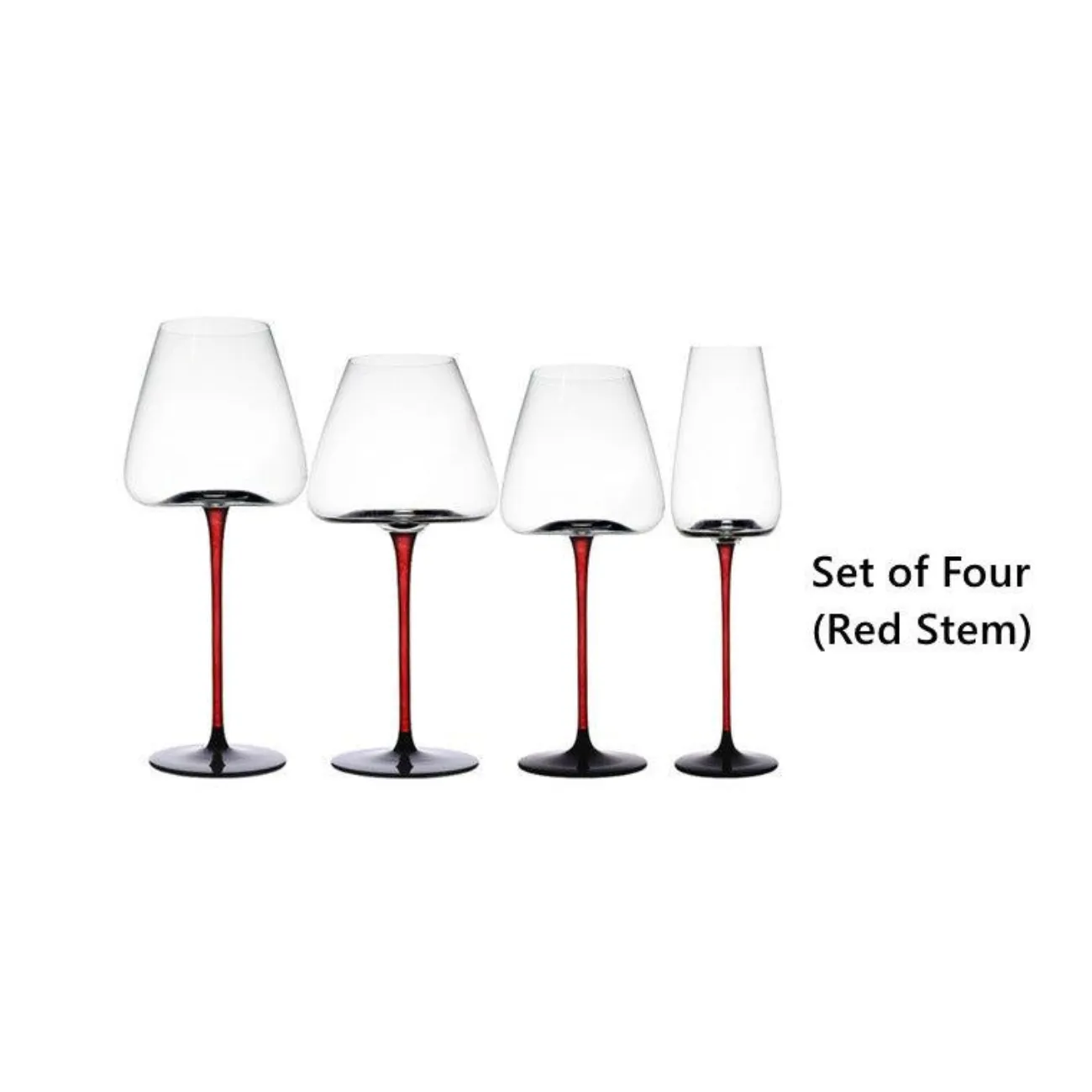 Crystal Glass Red Stem Burgundy Glasses